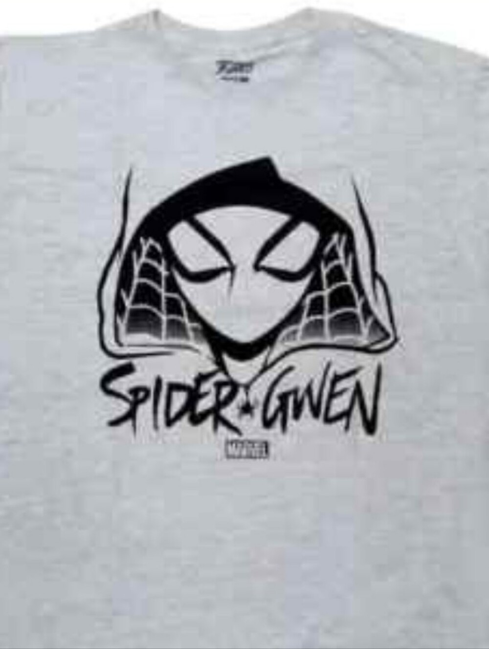 Marvel Spider-Gwen Hooded Graphic Tee - White & Black